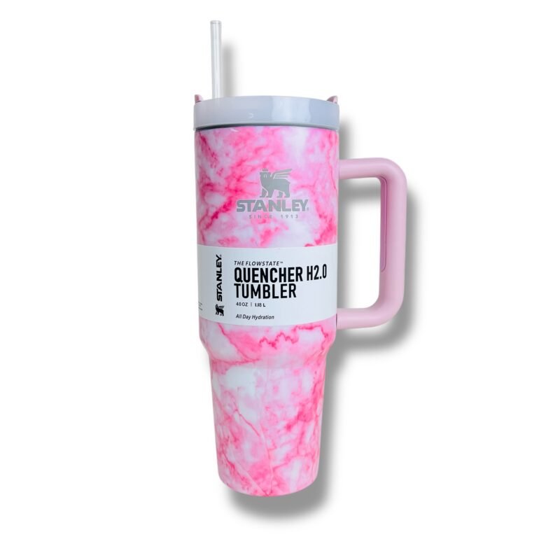 Stanley Quencher H2.0 Tumbler - 40oz (Pink Marble Edition)