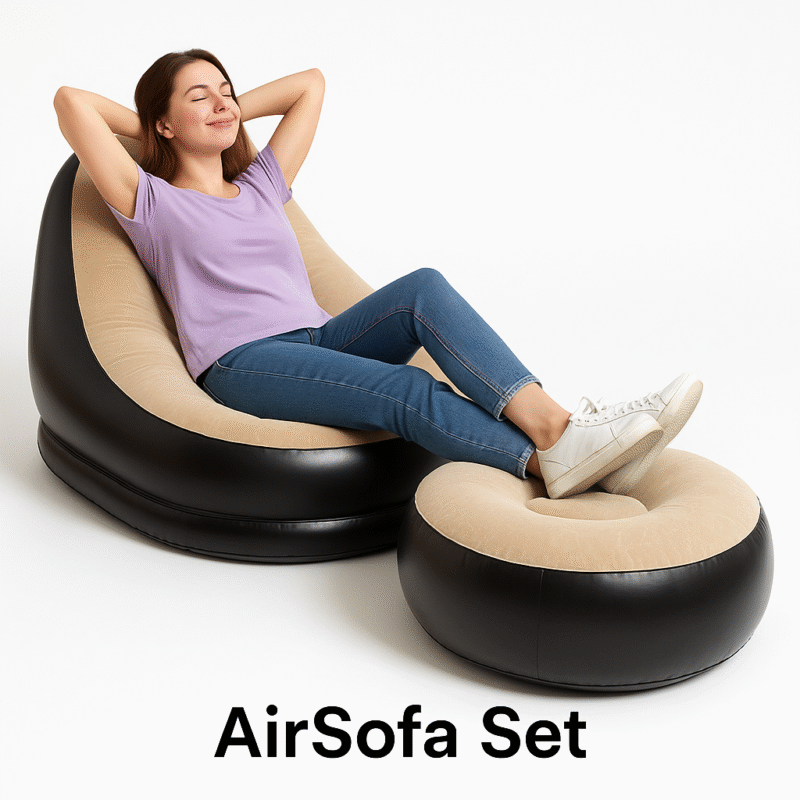 Inflatable Lounge Sofa with Ottoman & Pump – Luxury Comfort Anywhere